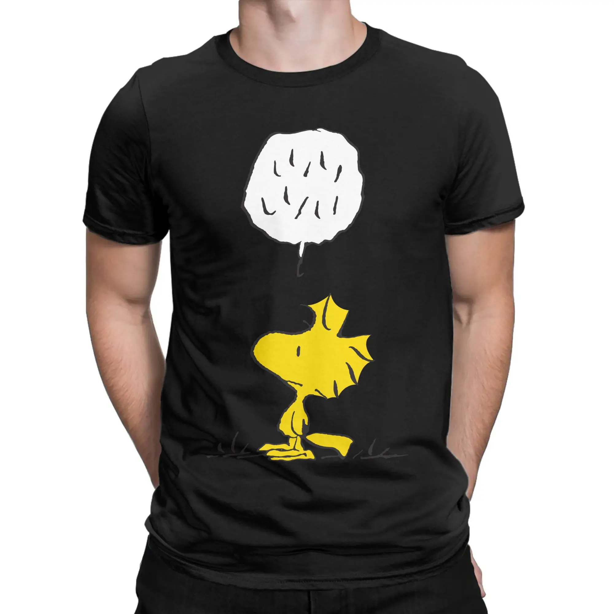 الرجال وودستوك يتحدث منقطة تي شيرت سنوبي الملابس القطنية الخالصة خمر قصيرة الأكمام الجولة الرقبة تي شيرت جديد تي شيرت