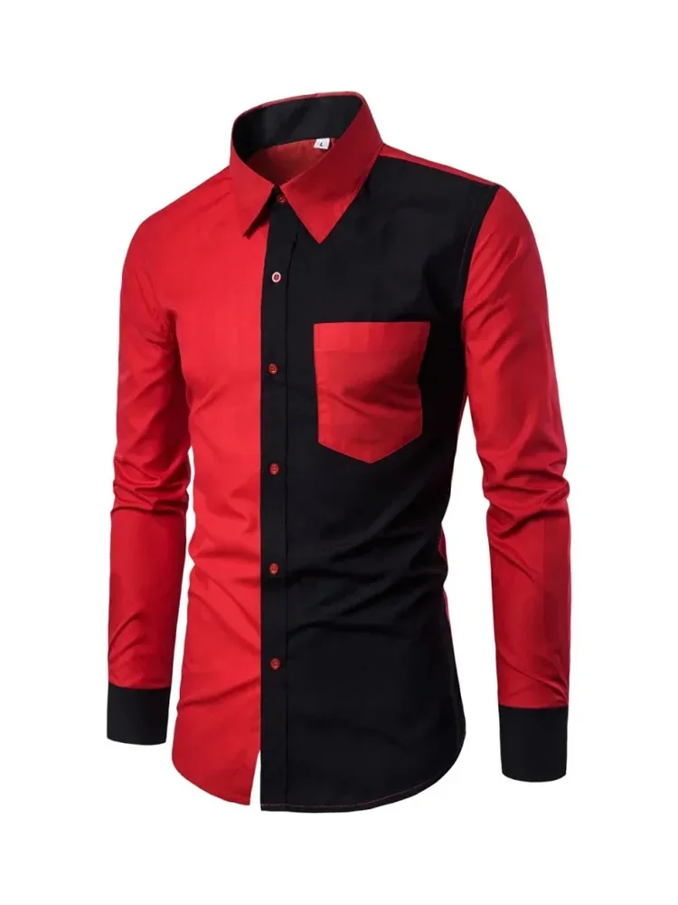 

Men's Formal Shirt Striped Plaid Color Block Lapel Fashion Long-sleeved Shirt Soft Elastic Comfortable Business Casual Men's Clo