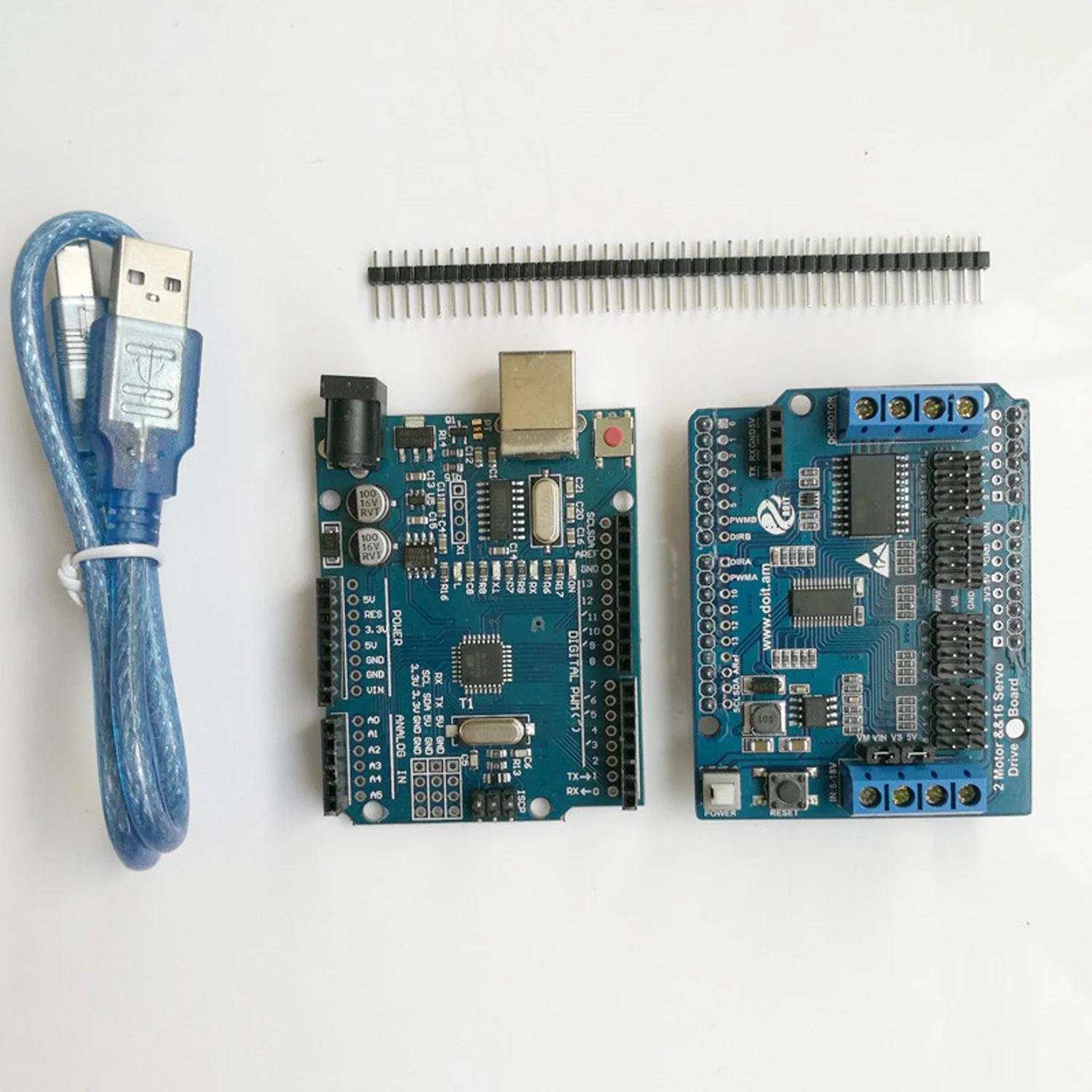 Kit de Control WiFi con placa UNO R3 para Arduino + placa protectora de accionamiento de Motor para seguimiento de obstáculos por infrarrojos, Kit Arduino RC