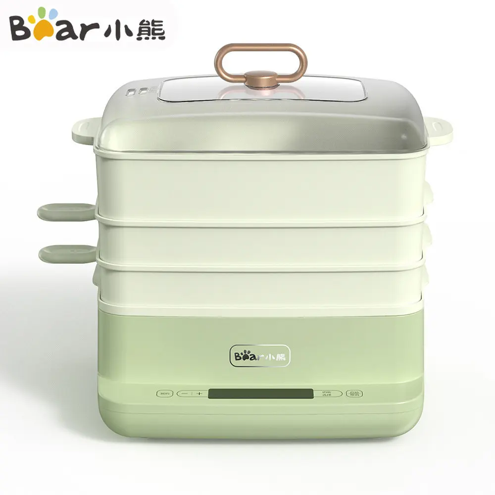 Bear Electric Steamer Household Insulation Steam Box Transparent Stainless Steel Steamer Three-layer Drawer Type Breakfast Machi