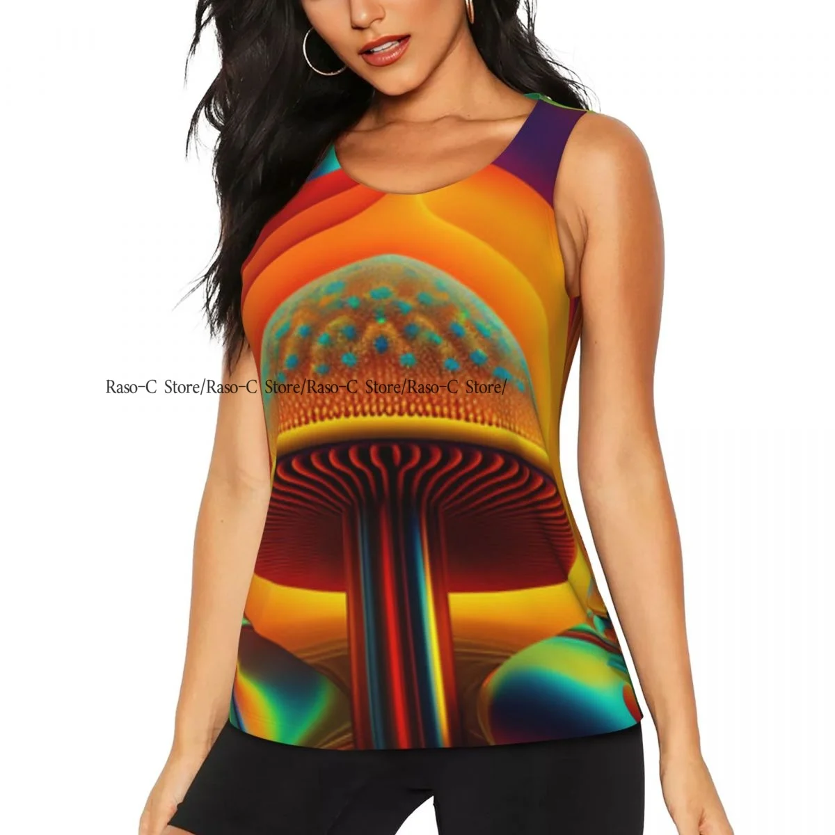 

Women Sport tank Tops Loose Yoga Tops Quick Dry Workout Sport Tops Sacred Geometry Mysterious Psychedelic Fractal Yoga Shirt