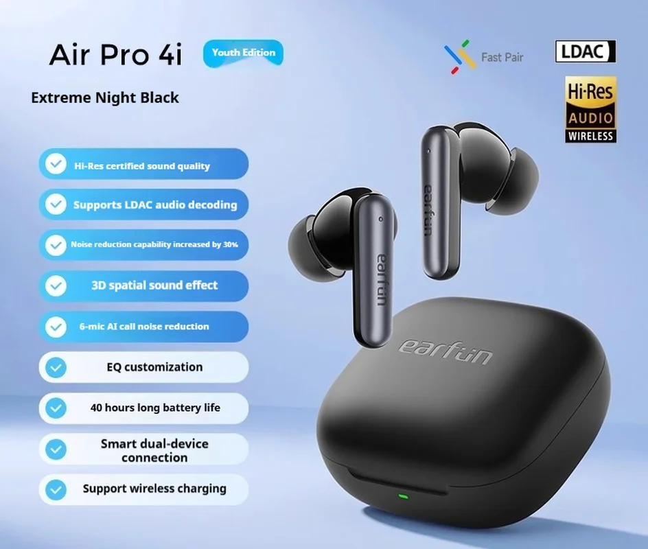 سماعات أذن لاسلكية EarFun Air Pro 4i ANC 6 ميكروفون AI للحد من الضوضاء 40 ساعة سماعات أذن TWS طويلة التحمل داخل الأذن أصلية #6