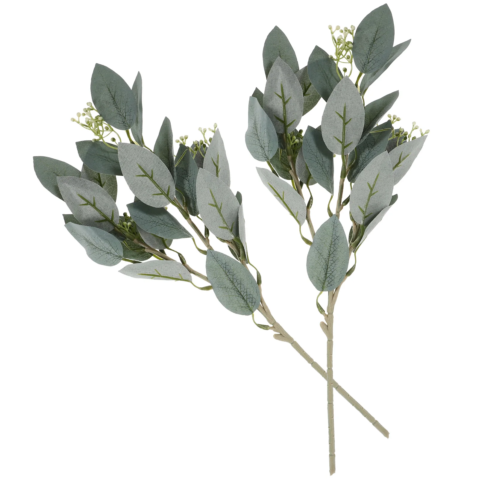 

2pcs Artificial Olive Branch Plastic Plants Simulated Fruit Decor Household Stems Vase Plant Decor Wear-resistant Plastic Plant