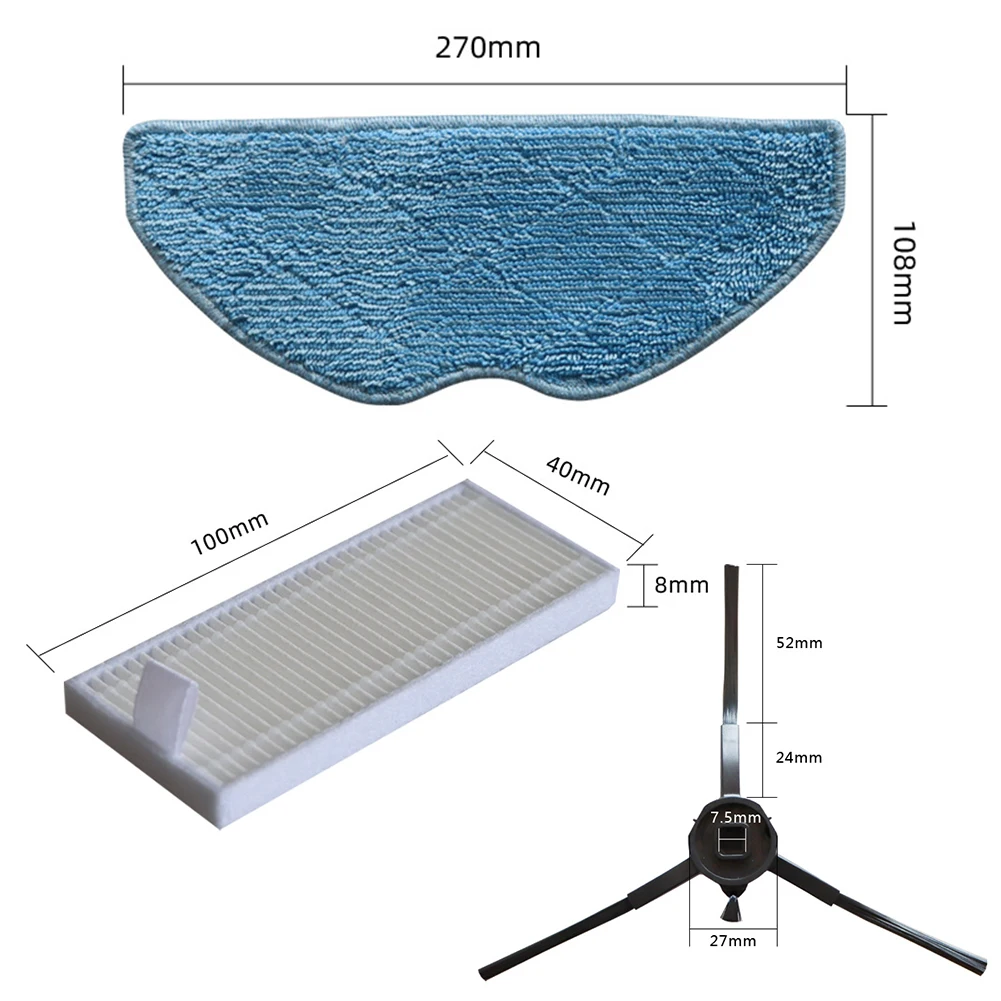 Kit de filtre de brosse latérale de rechange pour aspirateur robot Botnigga S8 Plus, vadrouille, gril, pièces d'appareil ménager, 18 pièces