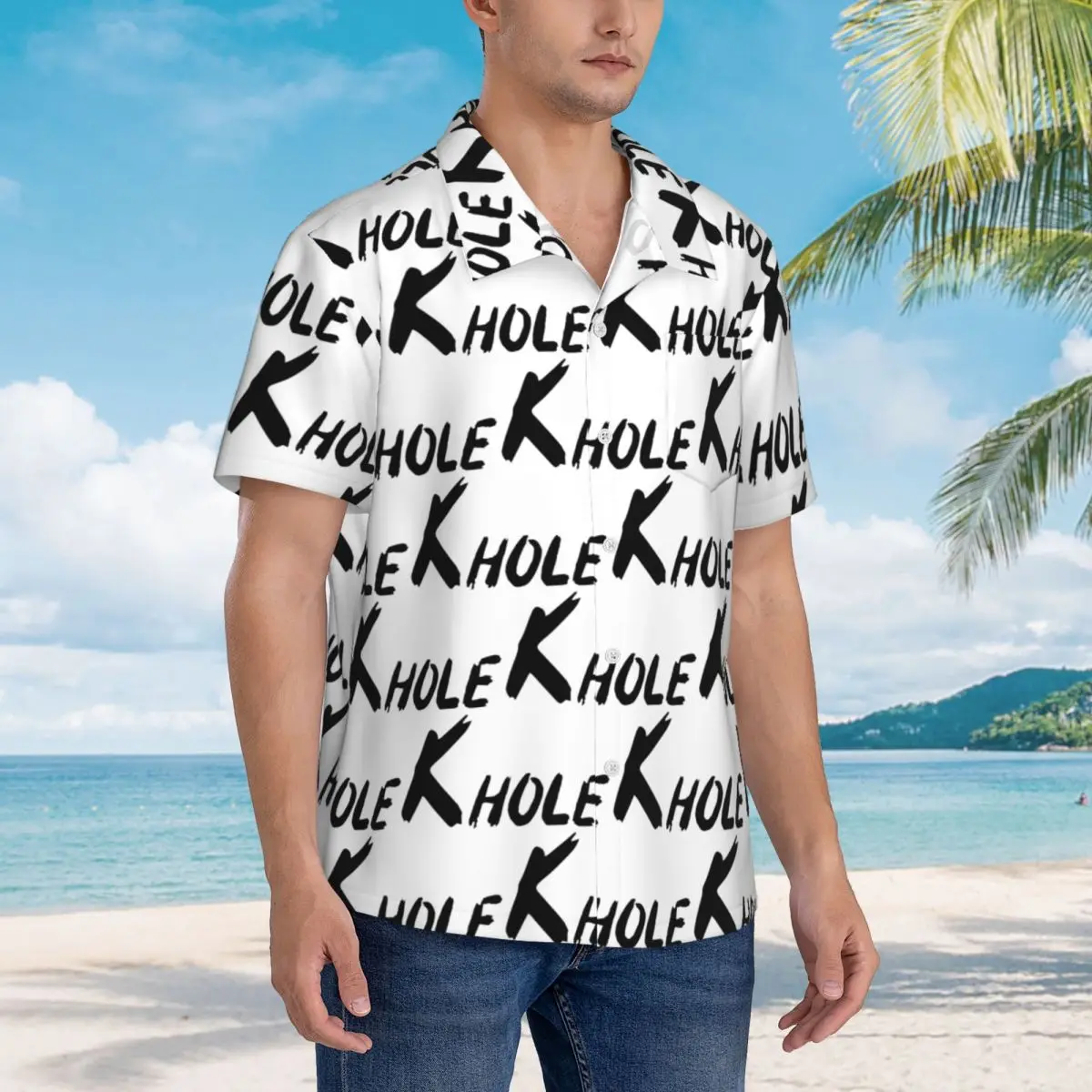 Camisas Hawaianas con Estampado de Ketamina K-Hole, Camisa Divertida de Manga Corta para Hombre, Camisa de Botones para Hombre para el Verano y la Playa