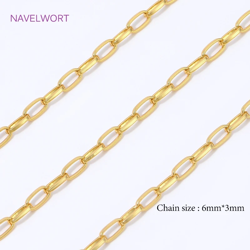 18K vergoldete Messing-O-Gliederkette für die Schmuckherstellung, Kabelkette als Meterware, Kettenzubehör, DIY-Halsketten- und Armbandzubehör – Detail 28