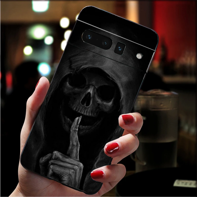 

Phone Case For Google Pixel 10 Pro XL 9 Pro XL 8 7 6 Pro 9A 8A 7A 6A Pixel 8 7 6 5 Grim reaper skull skeleton