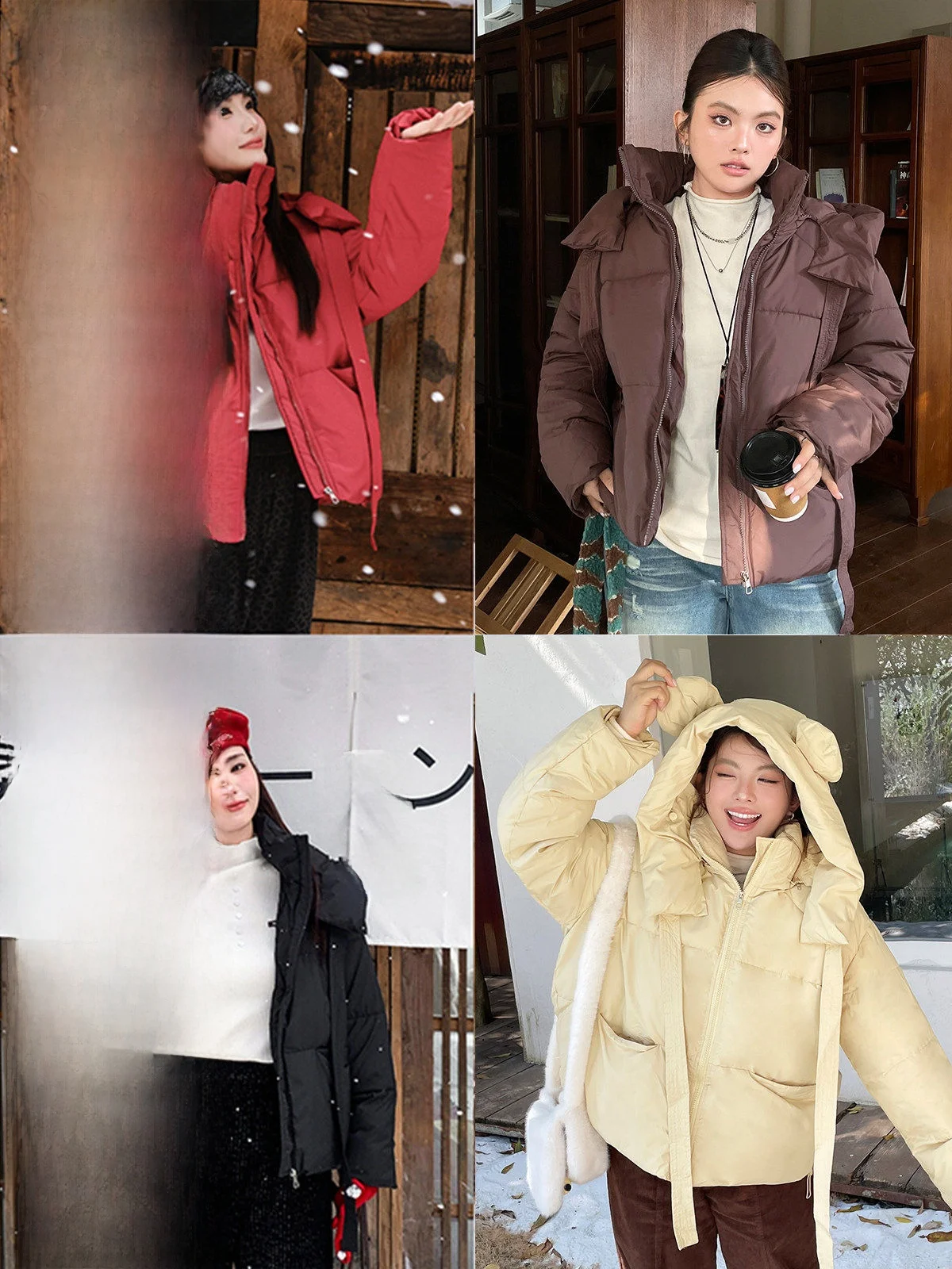 

Зимняя теплая хлопковая куртка с капюшоном и медвежьими ушками, большие размеры, женская утягивающая верхняя одежда, корейский свободный крой, длинная молния све