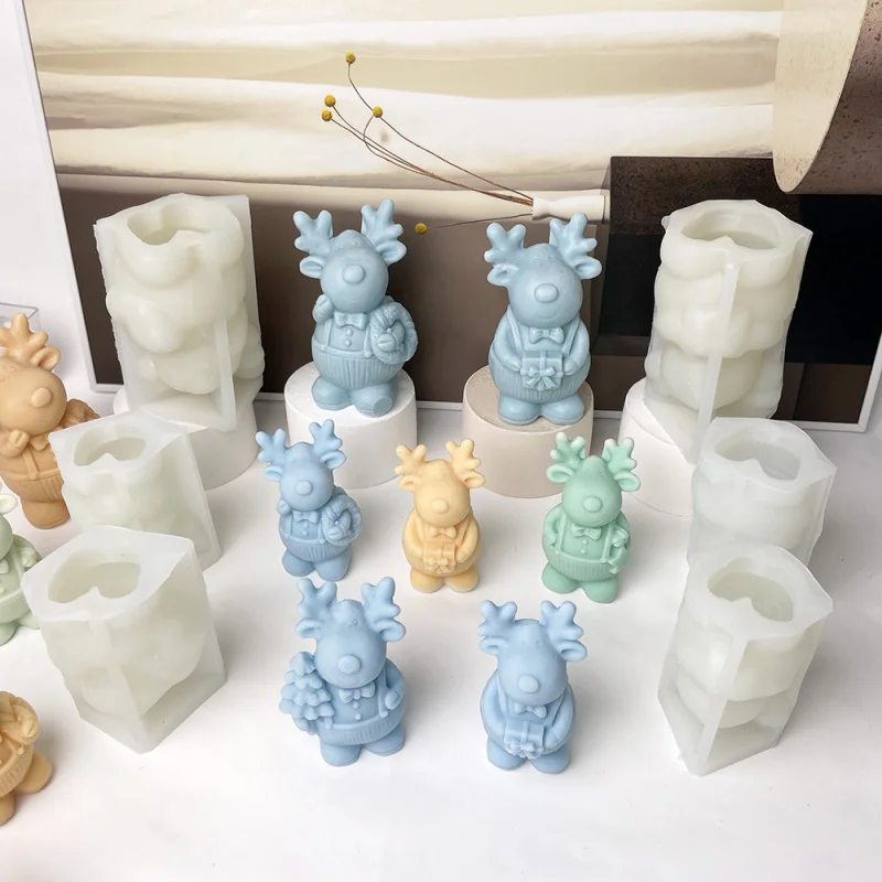 

Handheld Star Deer Candle Silicone Mold Plaster Mold Aromatherapy Ornament Silicone Mold8907S