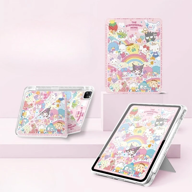 

MINISO Kuromi For iPad Case ipad 8/9/10/11 A16 10.2in 11in Pro4 5 6 12.9in M4 Protective case Air3 4 5 10.9in M2 M3 Tablet Cover