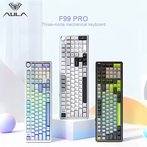 AULA F99PRO Custom Mechanical Keyboard Three mode wireless hot swap gasket structure RGB backlight custom gaming keyboard PC pla