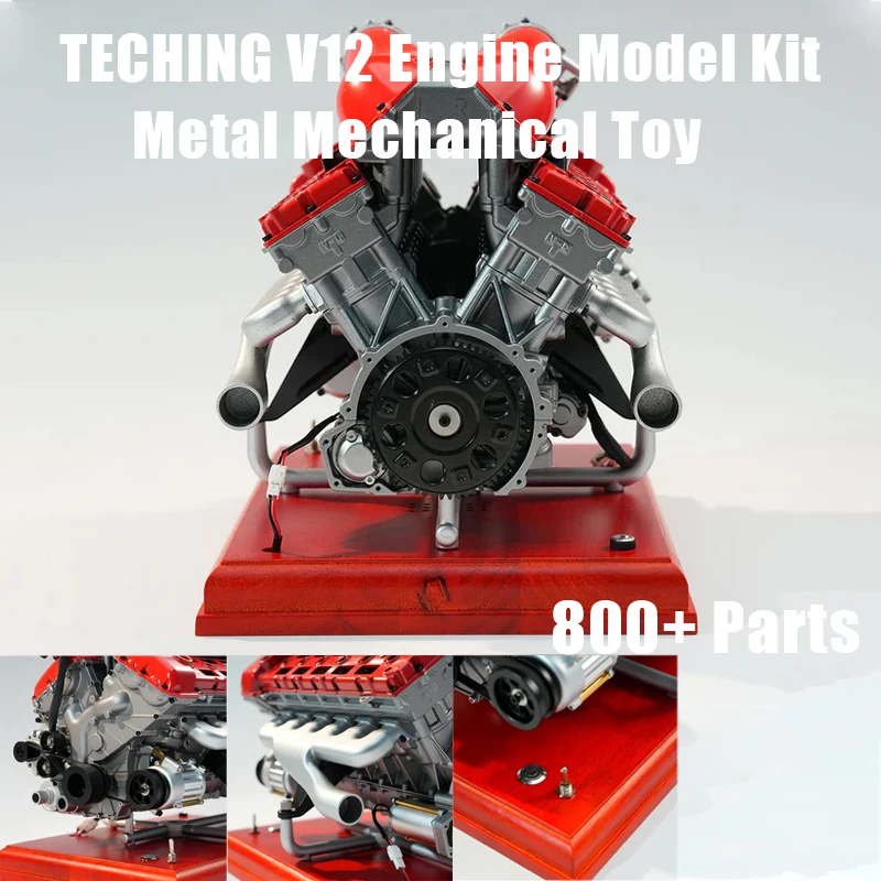 TECHING V12 Engine Assembly Kit DM108 800+ Parts Metal Mechanical Engine Model Toy