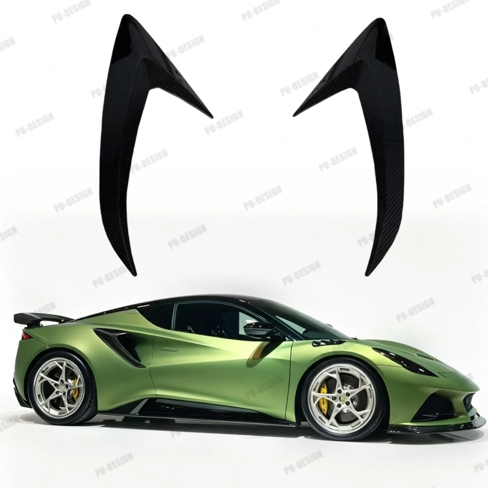 Dry Carbon Fiber Exterior Car Rear Side Air Intake Vent Outlet Cover Trim For Lotus Emira 2022 2023 2024 2025 Accessories