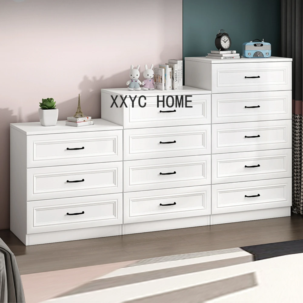 Minimalist Bedroom White Chest of Drawers Home Storage Cabinet Living Room Three Four Five Drawer Locker TV Chest of Drawers K2