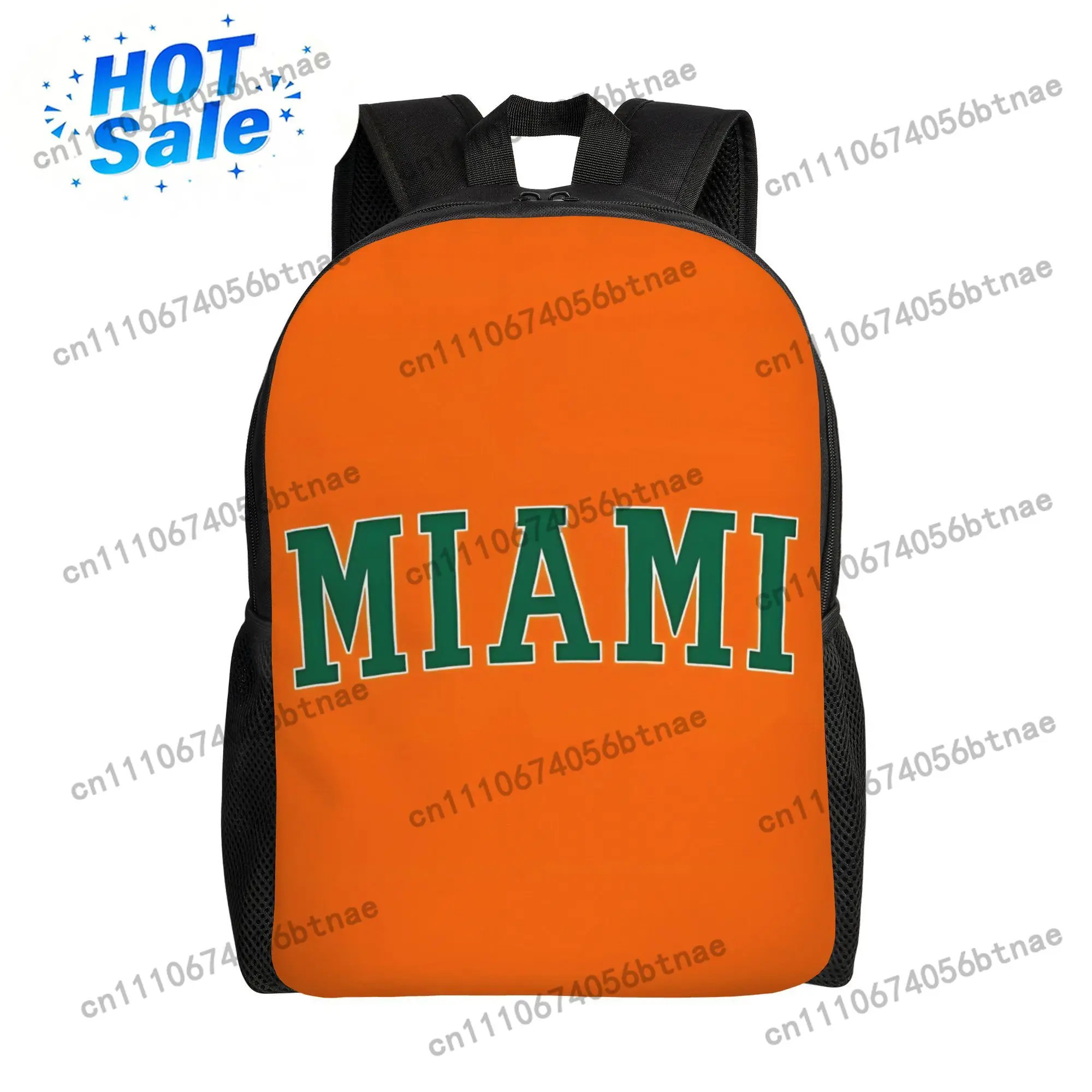 Mochila versátil con estampado de moda unisex para deportes en Miami, adecuada para adolescentes universitarios, de colegio o del equipo, con un diseño ligero