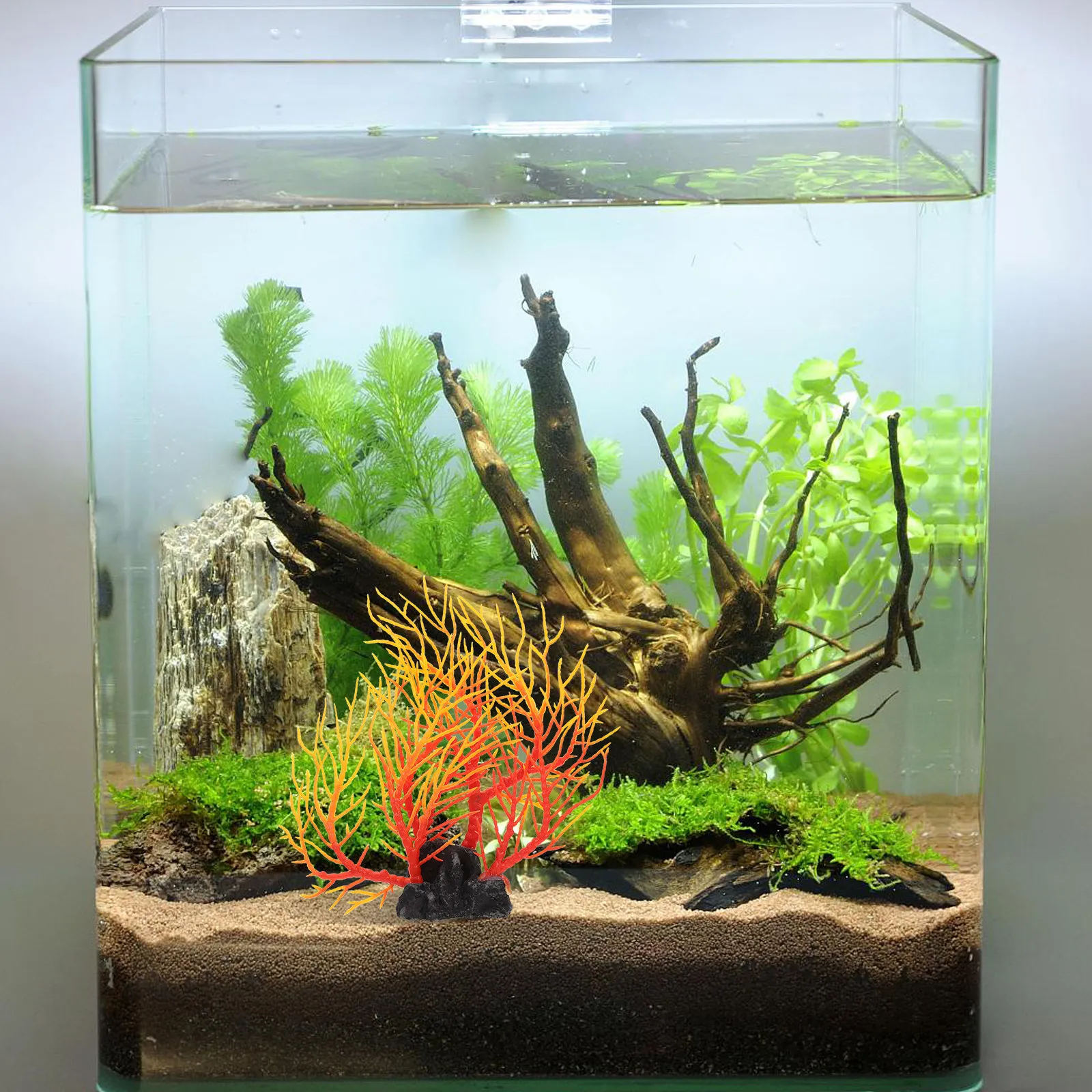 Non Planted Aquarium Fish - リアルな人工水槽植物装飾、安全な無毒樹脂製水草、魚タンク装飾、家庭用デスクトップ装飾、サンゴ