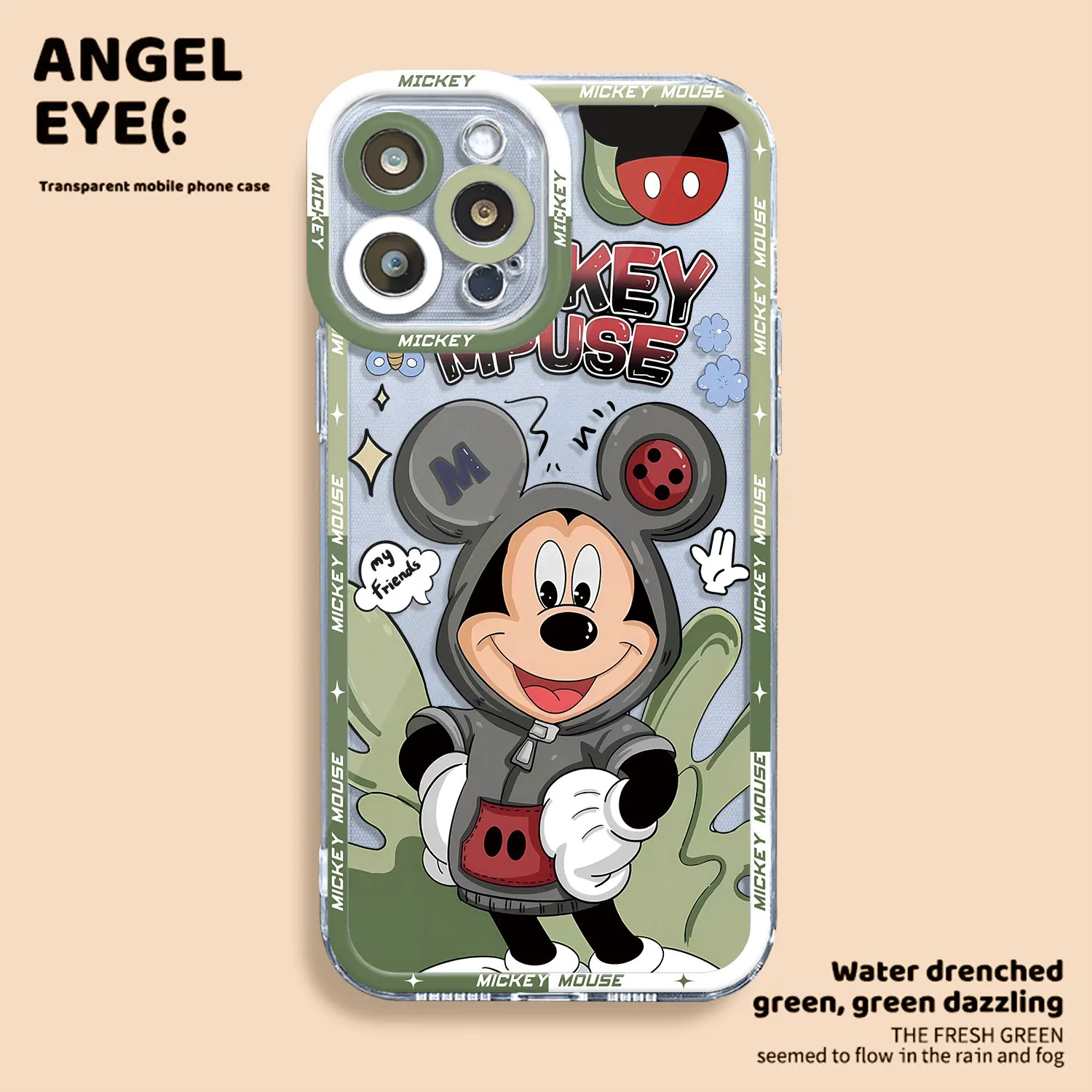 Disney-funda transparente de Mickey para Samsung Galaxy, cubierta de teléfono de ojo de Ángel, S23 Ultra, A52, A32, S22 Plus, S21, S20 FE, A53, A12, A51, A21s