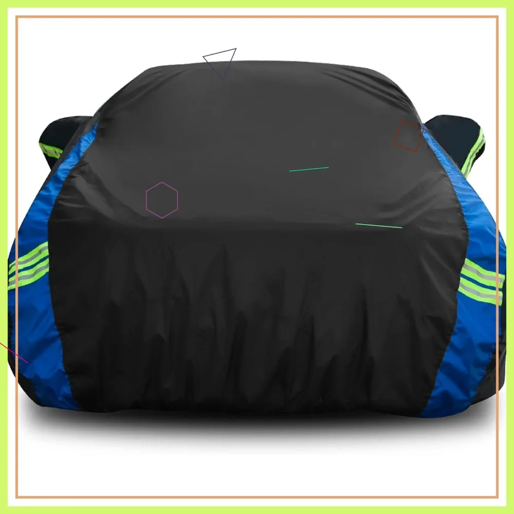 

Waterproof All Weather Car Cover for Sedan Vehicles, Heavy Duty Outdoor Protection with Reflective Safety Strips