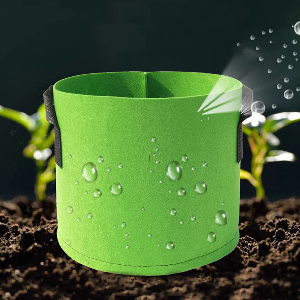 

5pcs Planting Thickened Non-Woven Grow For Vegetables Flowers Fruits Portable Fabric Planters With Water Absorption Permeability