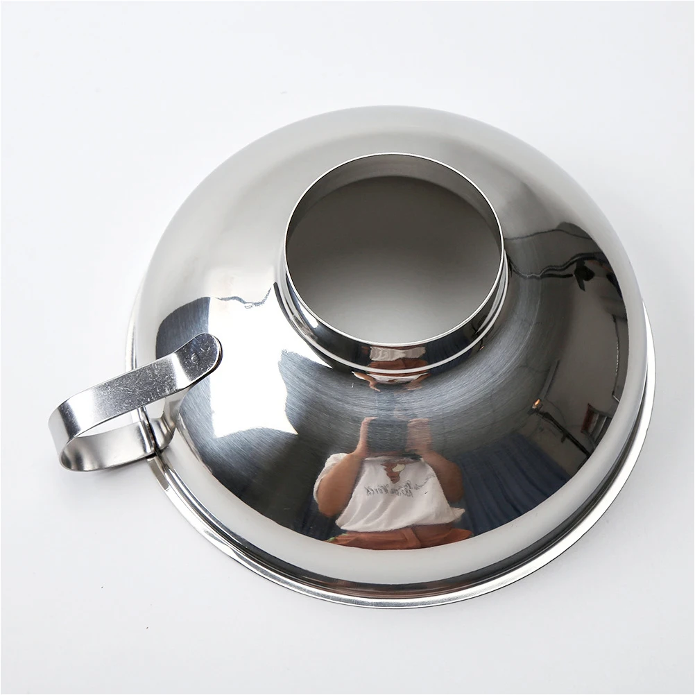 

2Pcs Wide Mouth Funnel Thickened Stainless Steel Jam Sauce Oil Transfer Funnel Kitchen Strainer Household Liquid Filter
