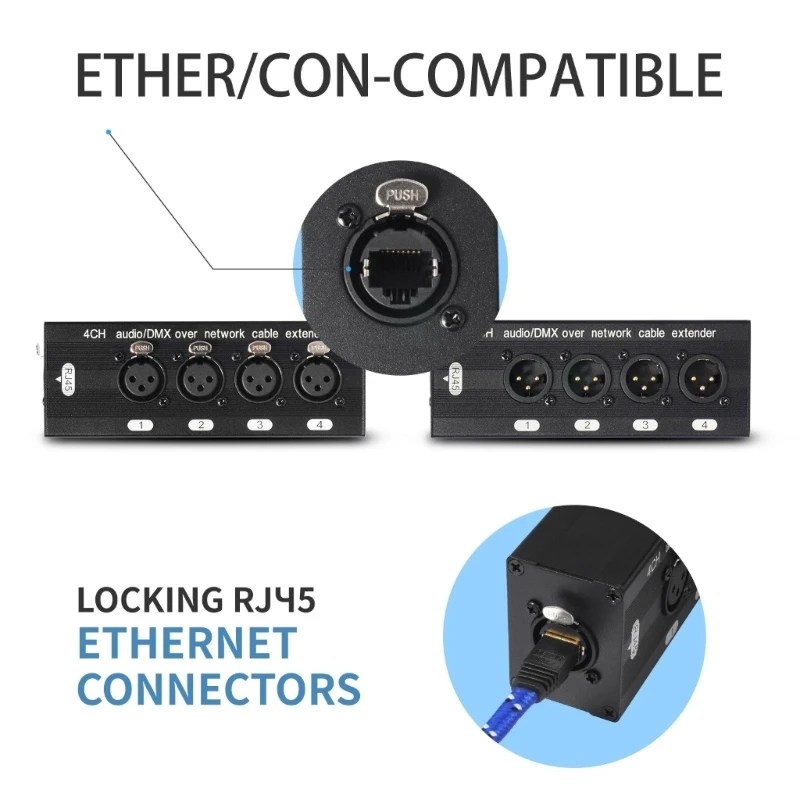 

Aluminum 4 Channel 3Pin XLR Sound Extender with CAT5A/CAT6/CAT7 Ethernet Cable Connection for Signal Transmission best sale