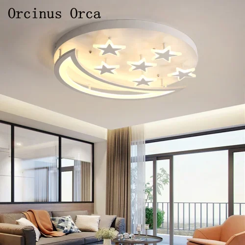 

American Modern Simple LED Star ceiling lamp Boys Girls Bedroom Children's Room Cartoon Creative Moon ceiling lamp