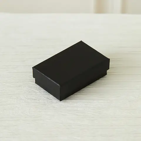 32Pcs-7x7x2.5cm Black Kraft Jewelry Gift Box Cardboard Ring Necklace