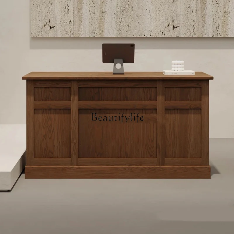 

Simple Clothing Store Cashier Counter Small Beauty Salon Reception Desk Light Luxury High-End Feel