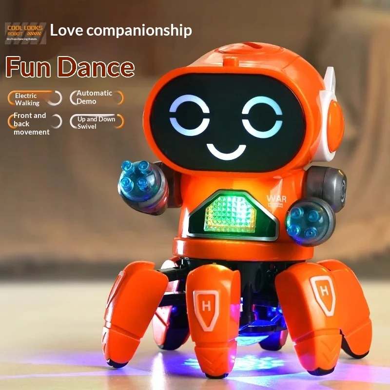 

Electric six clawed fish robot with music, lights, dancing, walking, singing, children's toys