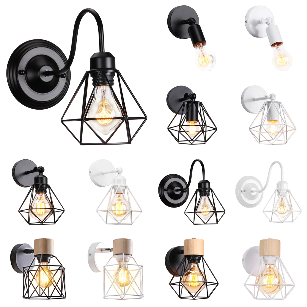 

Vintage Wall Light Shade Industrial Ceiling Lamp Retro Loft Wall Sconce Cafe Bar Indoor Lighting Living Room Home Decor E27 LED