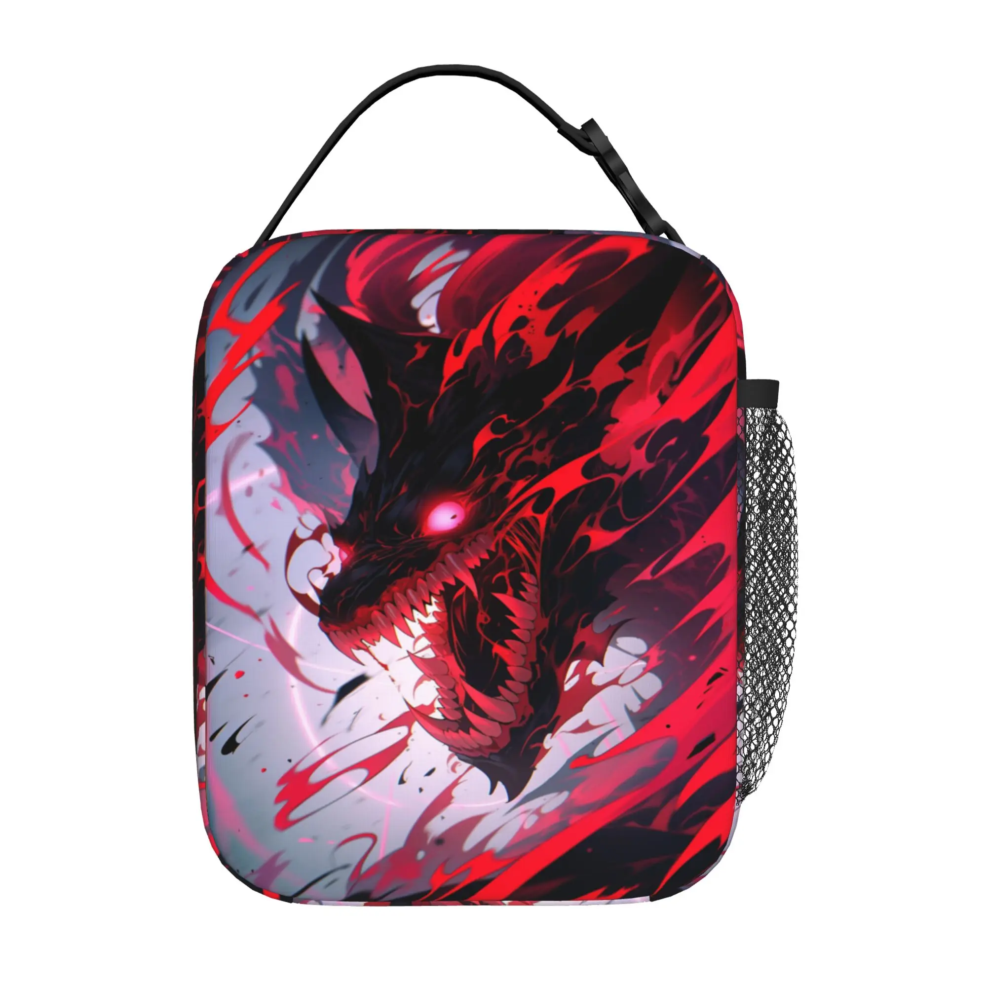 Back to school season  Lunch Box Bag Red Fiery Dark Dragon Anime Graphic Kawaii Cool Classic Food Organizer Lunch Bag