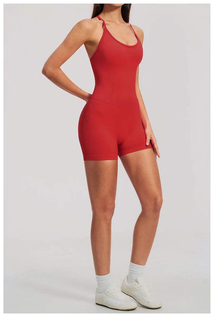 Yoga-Sets Nahtlose Gym-Jumpsuits Damen Einteiliger Sport-Bodysuit Overalls Aktivbekleidung Fitness-Trainingskleidung Kurze Outfits – Detail 5