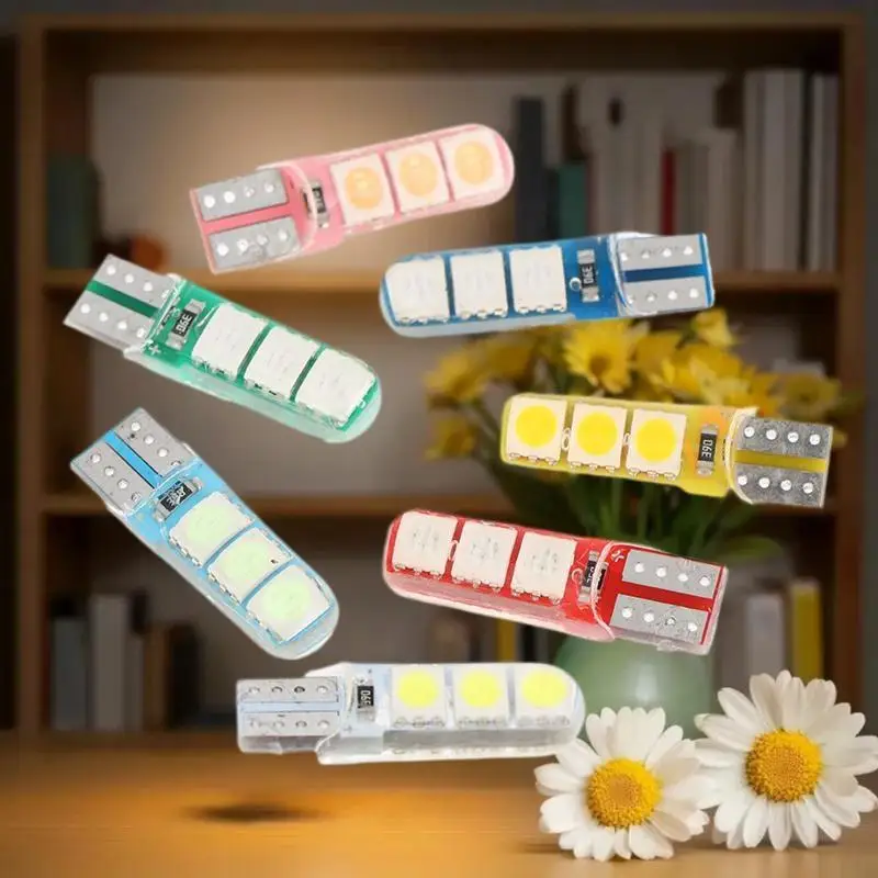 

Heavy-Duty Automotive LED Bulb with Silicone Cover for W5W T10, 5050, 6SMD; Suitable for Width, Trunk, License Plate.