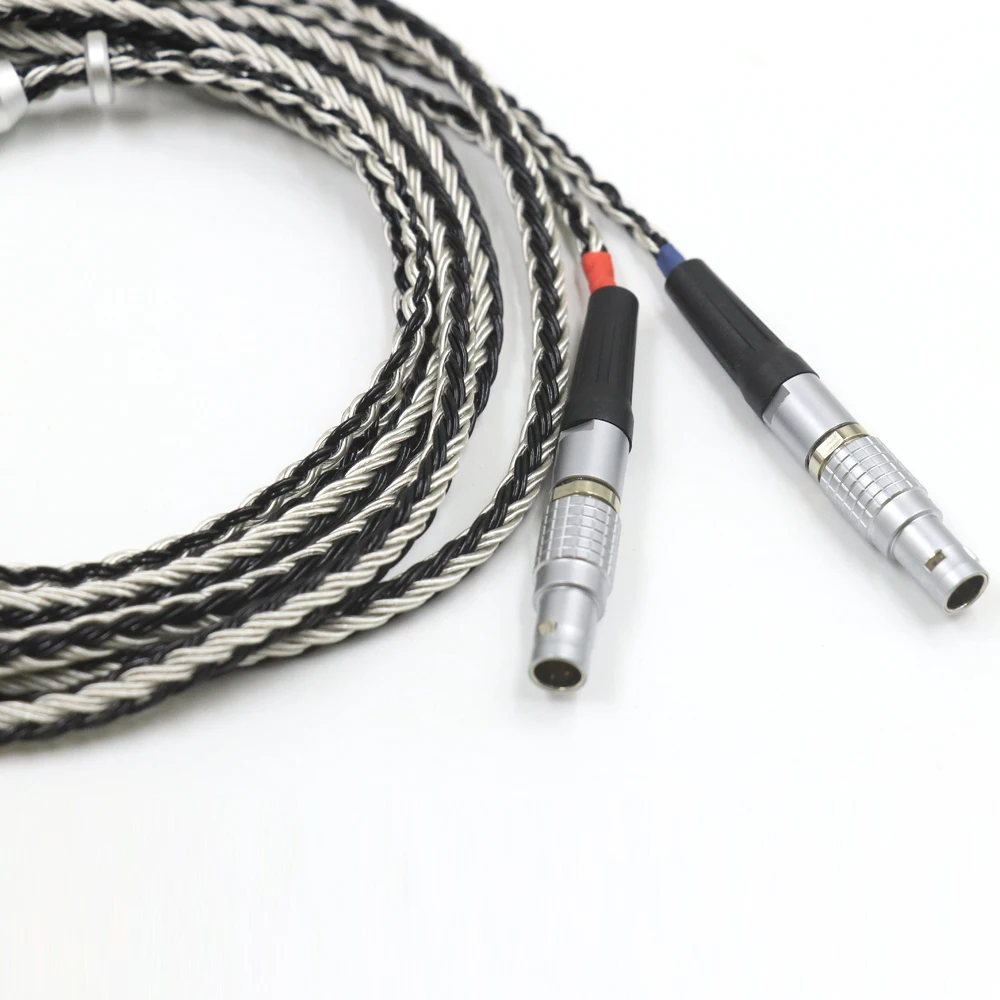 New 16 Core Single Crystal Silver For Focal Utopia ELEAR 4Pin XLR 2.5MM 4.4MM Balance Headphone Upgrade Cable