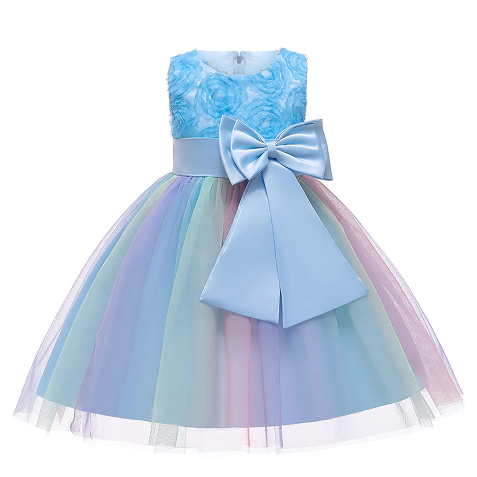 Vestito da principessa per bambini abito floreale ragazze compleanno matrimonio principessa Pageant Party damigella d'onore vestito da bambina dolce vestito