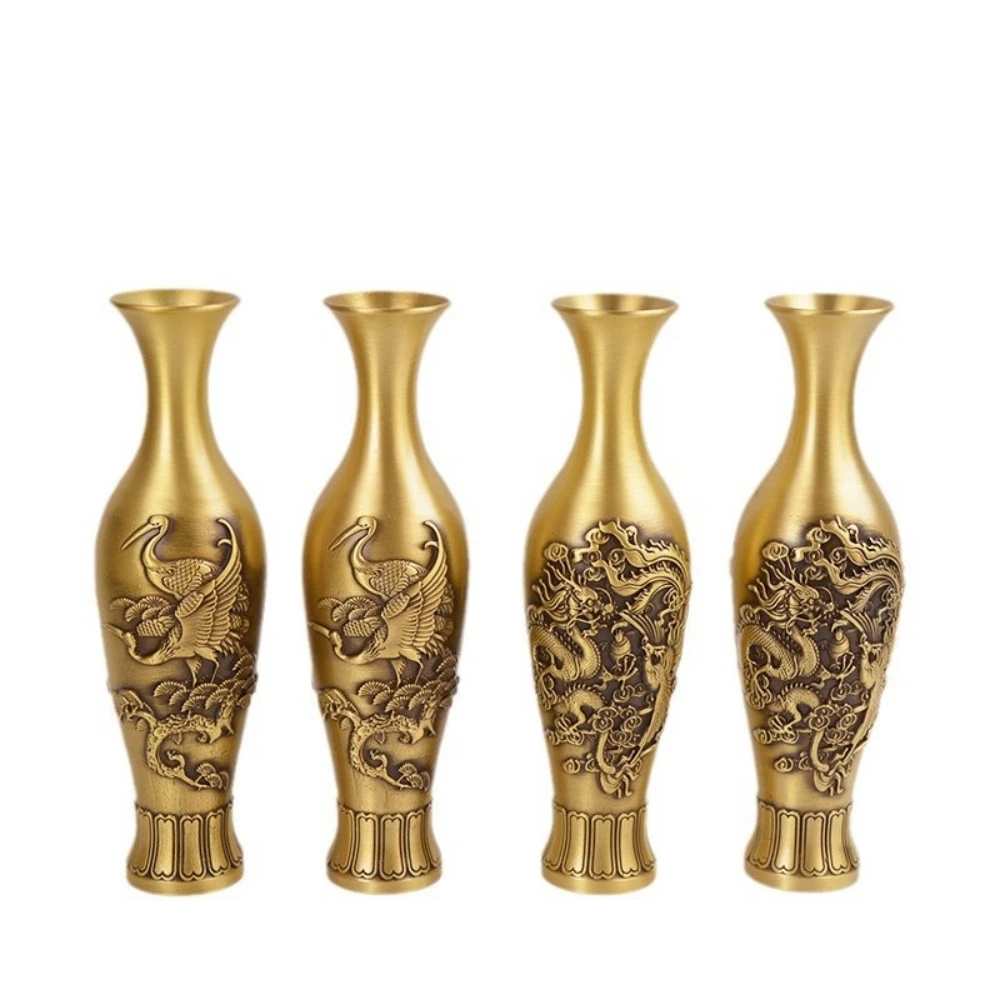 

Vase Creative Brass Copper Vase Songhe Home Crane Design Ornament - Unique Decorative Vase Copperware for Living Room