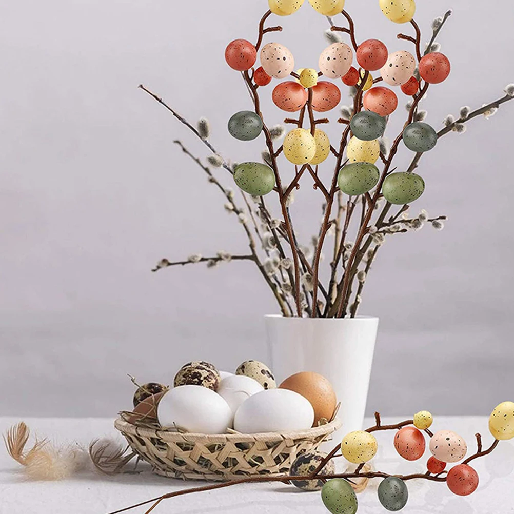 

4 Pcs Easter Egg Decorations Colorful Artificial Tree Branch naments Party Photo Props Home Festive Easter Gifts