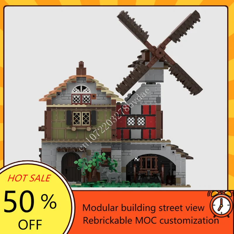 1393PCS MOC Medieval Castle Building Block Model 10332 - Windmill Technical Brick DIY Assembly Set Toy For Child Holiday Gift