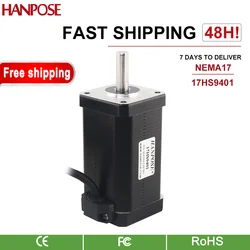 HANPOSE nema17 stepper motor 80mm 2.8A 90N.CM 17HS9401 4 wire 1.8 degree hybrid CNC milling machine stepper motor