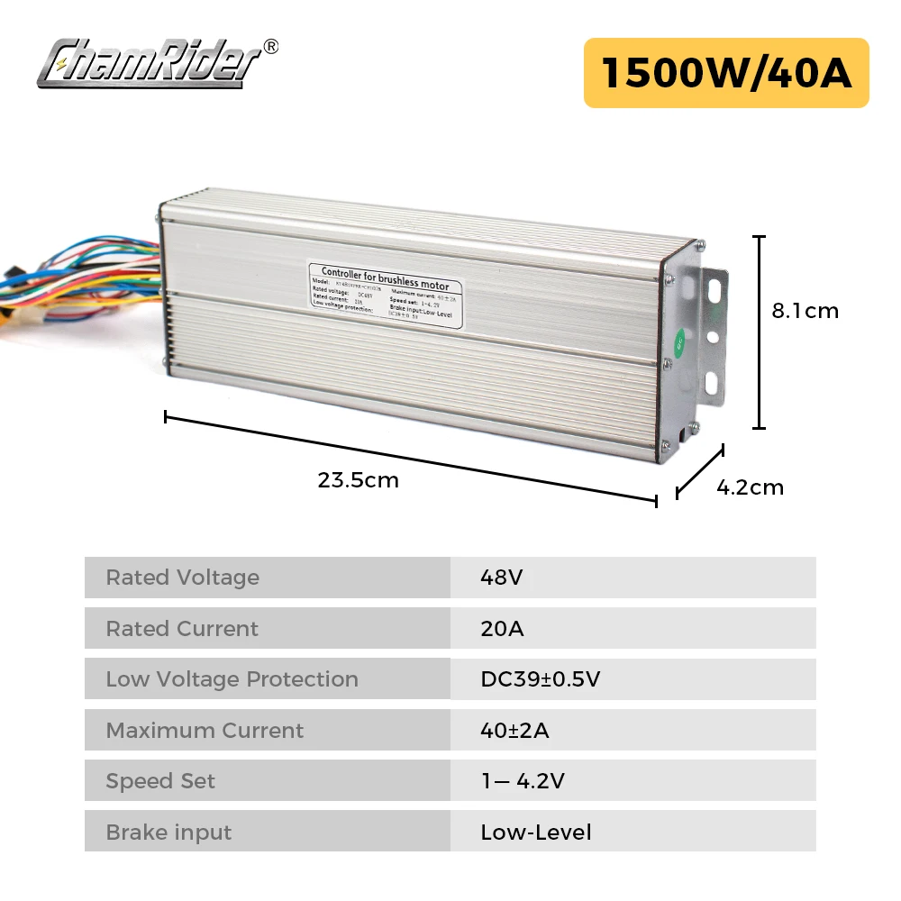 Electric Bike Controller 36V 48V Ebike Sensorless Controller 250W 350W 500W 750W 1000W 1500W KT Controller Dual Mode Sinewave