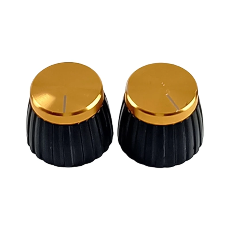 

2PCS Guitar Control Knobs Plastic Aluminum Texture Suitable for Volumes and Tone Adjustment Electric Guitars and Basses