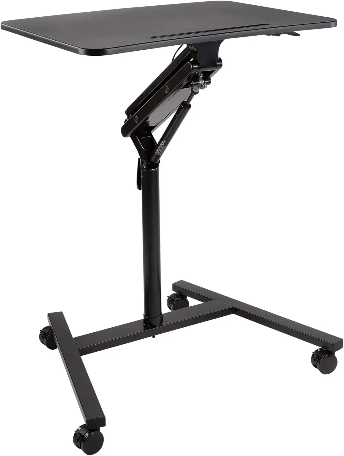 

Mount It Mobile Standing Desk for Laptop with Wheels Gas Spring Height Adjustable Rolling Workstation Cart 27 x 20 Laptop Desk