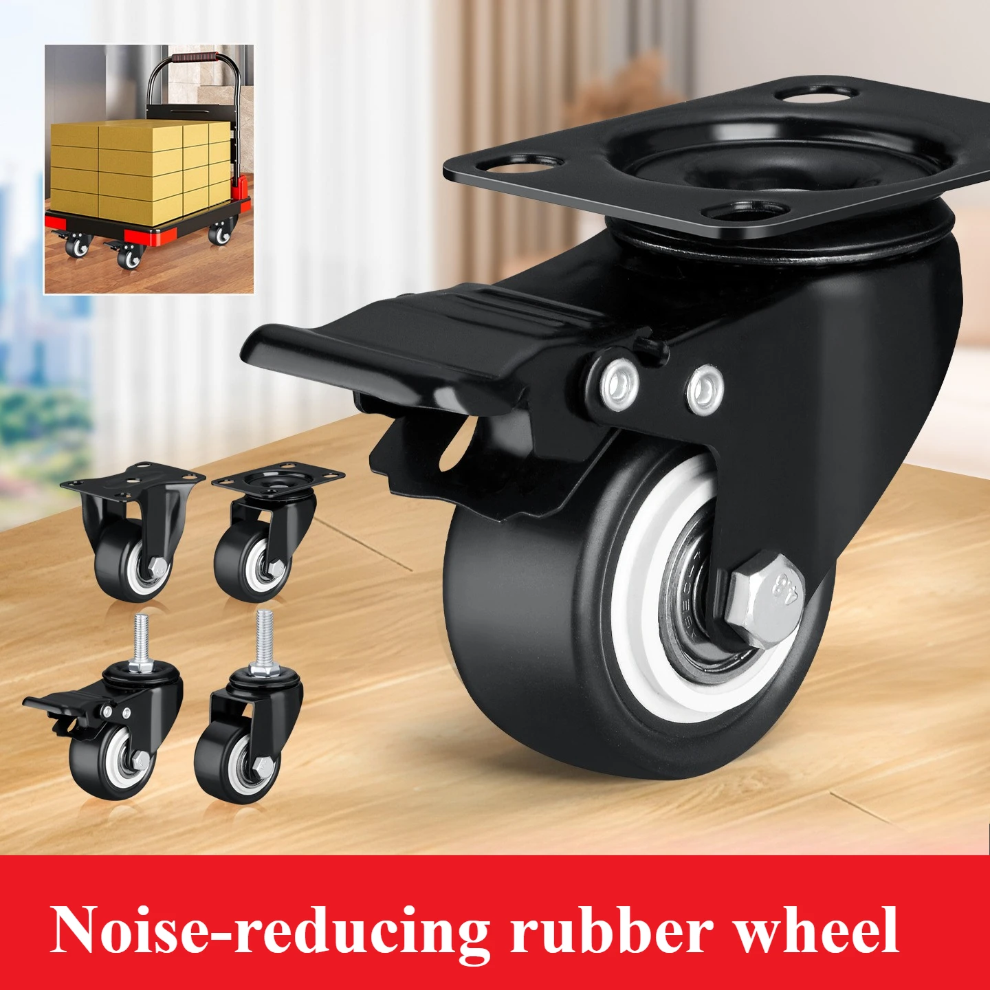 

4Pcs Furniture Caster Heavy Duty 120kg 1.5/2 Inch 360 Rotatable Screw Swivel Castor Wheels Trolley Rubber Protective