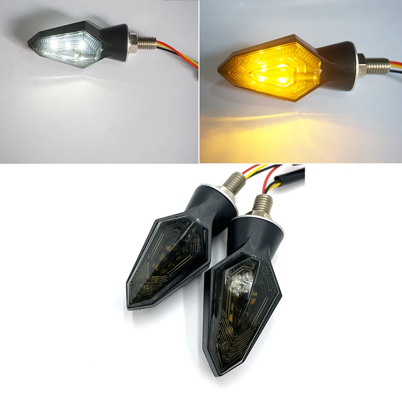 Upgrade 12V Turn Signals Motorcycle LED Lights Rear Blinker Indicator Tail Light For Honda Smoke Lens 5LED Turn Signals Light