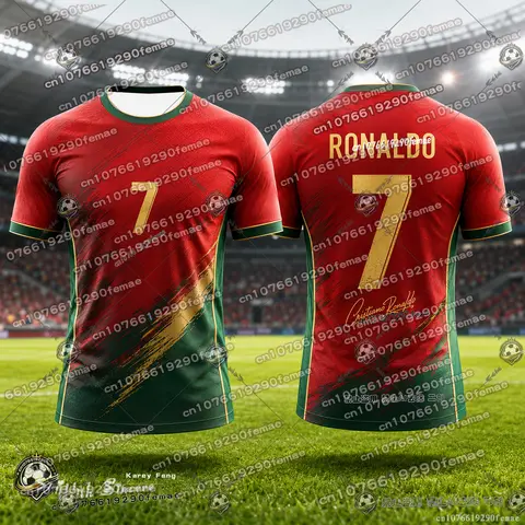 Ronaldo Football Jersey For Kids And Adults New Fan Commemorative Soccer Shirt Breathable Quick Dry Training Kids Tee