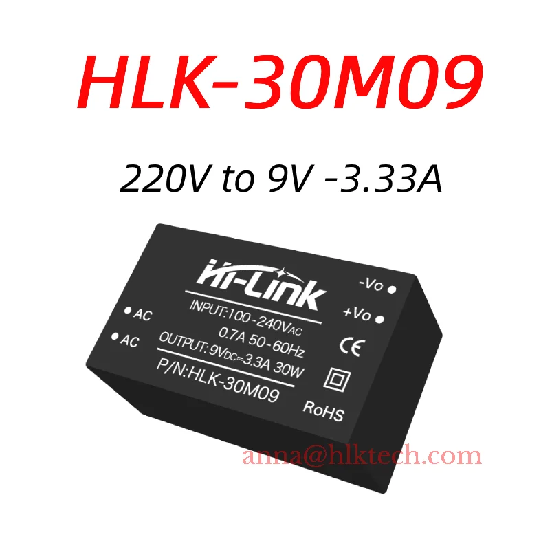 Hi-Link Бесплатная доставка 2 шт. Оригинальный 30M09 30M12 30M15 30M24 30 Вт модуль питания AC-DC Встроенная схема EMC сертифицирована