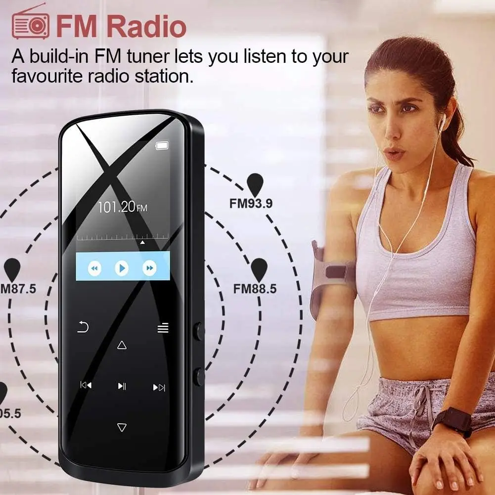 مشغل موسيقى RUIZU MP3 بلوتوث محمول HiFi بدون فقدان مع مكبر صوت وراديو FM ومسجل وكتاب إلكتروني ودعم ما يصل إلى 128 جيجابايت #5