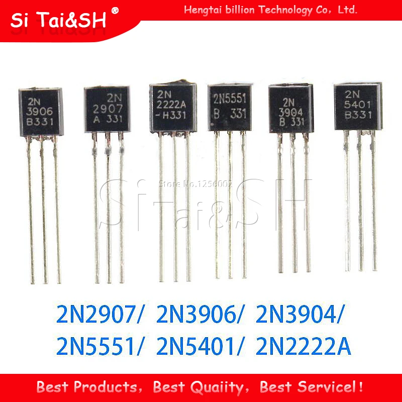 100pcs 2N3904 2N3906 2N4403 2N2907 2N4401 2N2222 PN2222 2N5401 2N5551 TO-92 TO92 transistor