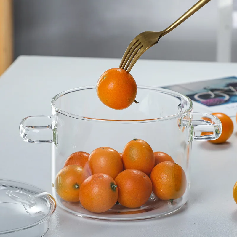 High Borosilicate Glass Soup Pot Household Kitchen Glass Stewing Pot Instant Noodle Bowl