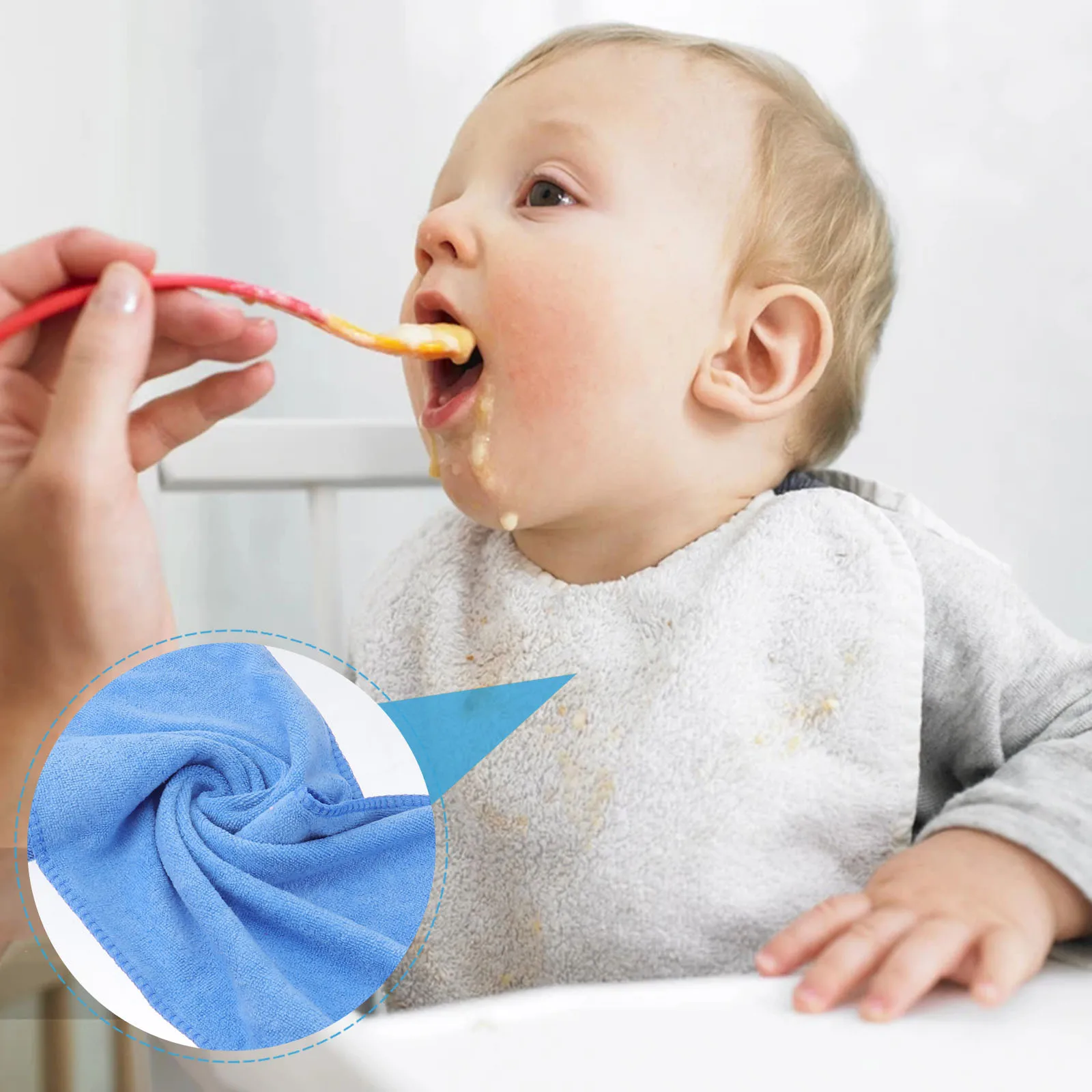 4Pcs Bamboo Fiber Towels High-Quality Material Durable Long-Lasting Use Unisex Simple Pattern Fashion Style Drooling Protection